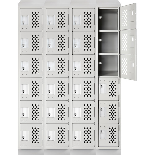 Assembled Clean Line Perforated Economy Lockers, 6 -tier, Bank of 4, 18" x 72" x 12", Steel Air Extreme Inc.