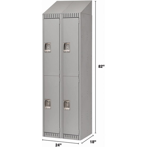 Casiers assembl&eacute;s, 2 niveaux, Bloc de 2, 24" x 18" x 72", Acier, Gris, Rivet (assembl&eacute;) Air Extreme Inc.