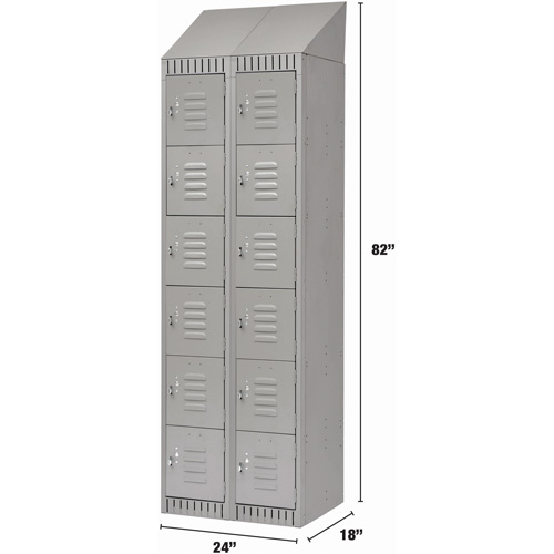 Casiers, 6 niveaux, Bloc de 2, 24" x 18" x 82", Acier, Gris, D&eacute;mont&eacute; Air Extreme Inc.