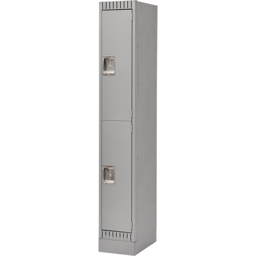 Assembled Lockers, 2 -tier, 12" x 18" x 72", Steel, Grey, Rivet (Assembled) Air Extreme Inc.