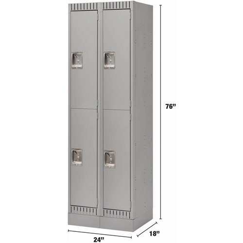Casiers, 2 niveaux, Bloc de 2, 24" x 18" x 76", Acier, Gris, D&eacute;mont&eacute; Air Extreme Inc.