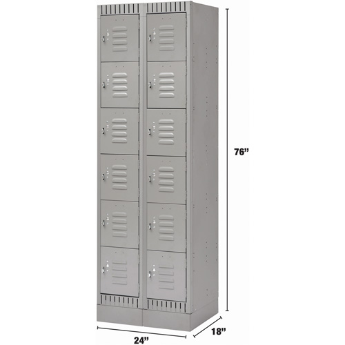 Casiers, 6 niveaux, Bloc de 2, 24" x 18" x 76", Acier, Gris, D&eacute;mont&eacute; Air Extreme Inc.