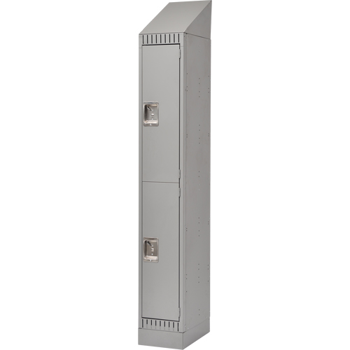 Assembled Lockers, 2 -tier, 12" x 18" x 72", Steel, Grey, Rivet (Assembled) Air Extreme Inc.