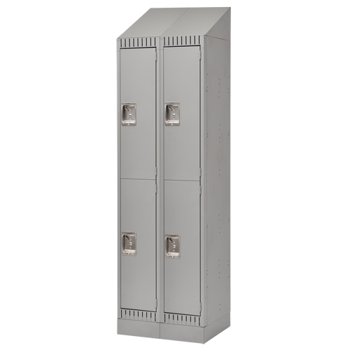 Casiers assembl&eacute;s, 2 niveaux, Bloc de 2, 24" x 18" x 72", Acier, Gris, Rivet (assembl&eacute;) Air Extreme Inc.