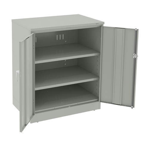 Deluxe Counter High Cabinet, Steel, 2 Shelves, 42" H x 36" W x 24" D, Light Grey Air Extreme Inc.