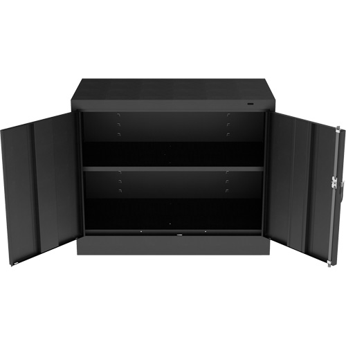Standard Desk-High Cabinet, Steel, 30" H x 36" W x 18" D, Black Air Extreme Inc.