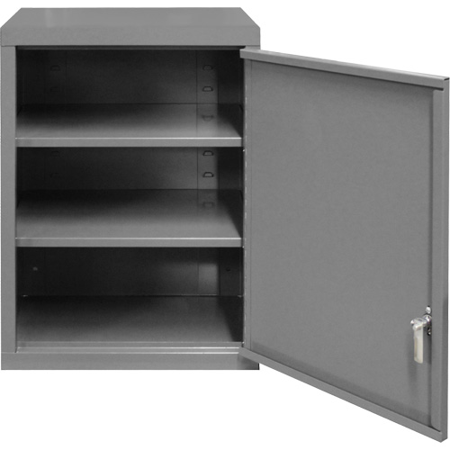 Wall-Mounted Cabinet, 27" H x 13-11/16" W x 18" D, 2 Shelves, Steel, Grey Air Extreme Inc.