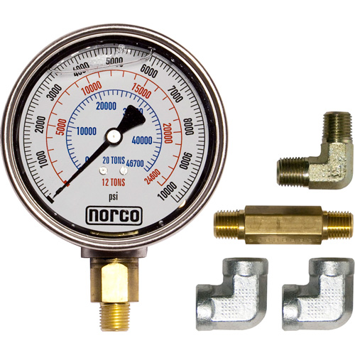Hydraulic Gauge with Fittings, 4" , Bottom Mount, Analogue Air Extreme Inc.