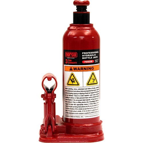 Bottle Jack, 3 Ton(s), Manual Hydraulic, 15-9/16" Raised Height Air Extreme Inc.