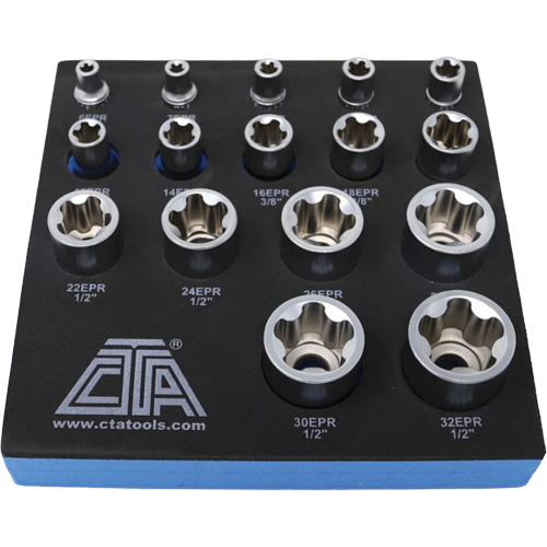 Jeu de douilles TORX EPR &agrave; 5 pans, 16 Morceaux, Prise de 1/4"/3/8"/1/2" Air Extreme Inc.