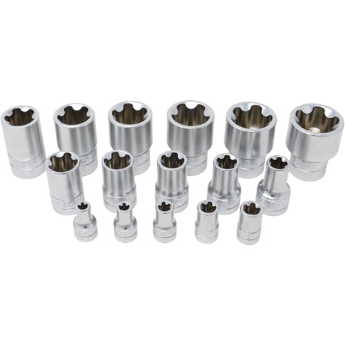 Jeu de douilles TORX EPR &agrave; 5 pans, 16 Morceaux, Prise de 1/4"/3/8"/1/2" Air Extreme Inc.