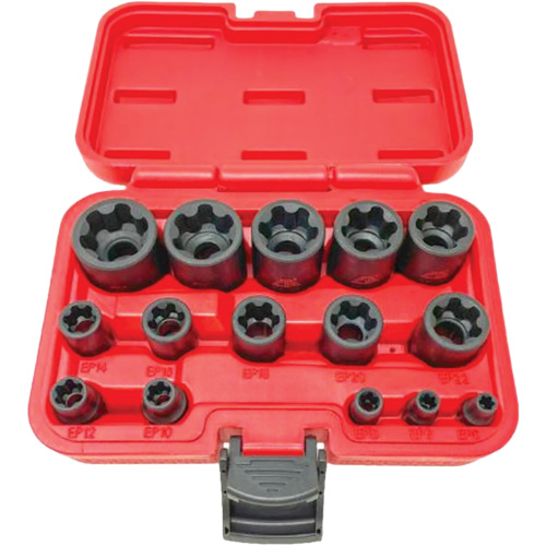 EP "Star" Plus Socket Set, 15 Pieces, 1/4"/3/8"/1/2" Drive Size Air Extreme Inc.