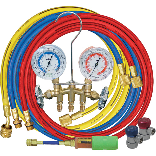 Manifold Gauge Set with Manual Couplers & Mini Dye Injector Air Extreme Inc.