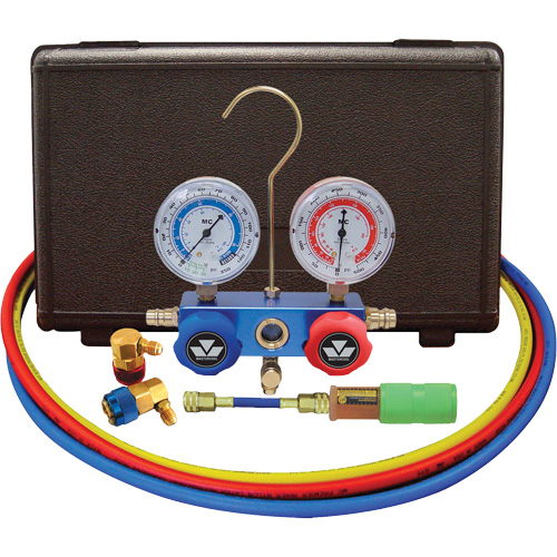 Automotive R134A 2-Way Manifold Gauge Set with Mini Dye Injector Air Extreme Inc.