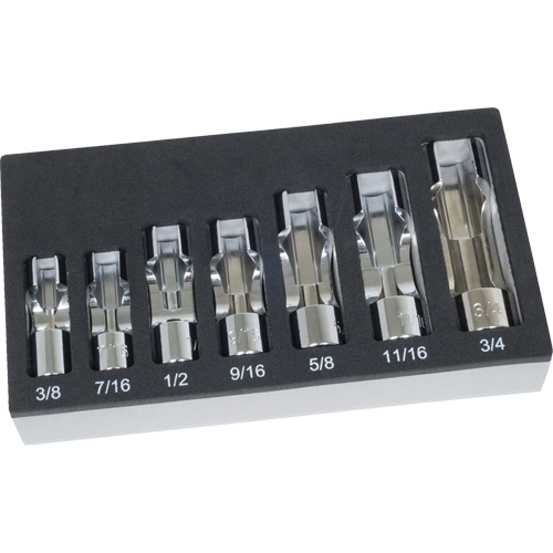 SAE Flare Nut Socket Set with Foam Tray, 7 Pieces, 3/8" Drive Size Air Extreme Inc.