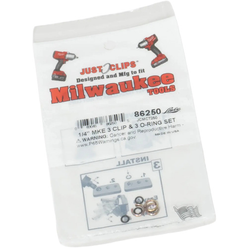 Jeu de clips et joints toriques de 1/4 po pour Milwaukee Air Extreme Inc.