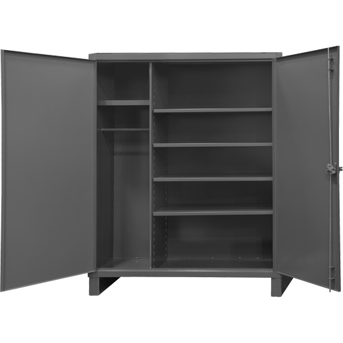 Extra Heavy-Duty Wardrobe Cabinet, Steel, 60" W x 24" D x 78" H, Grey Air Extreme Inc.