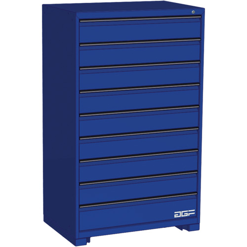 Modular Drawer Cabinet, 9 Drawers, 36" W x 24" D x 60" H, Blue Air Extreme Inc.