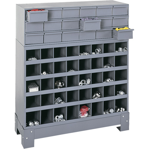 Unit&eacute; de stockage modulaire pour petites pi&egrave;ces, Acier, 18 tiroirs, 33-3/4" x 12-1/4" x 40-1/2", Gris Air Extreme Inc.