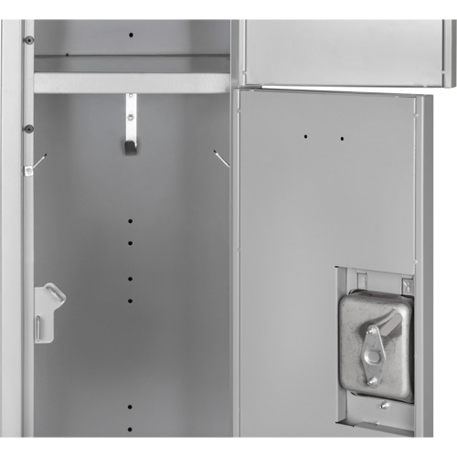 Lockers, 3 -tier, Bank of 3, 36" x 18" x 86", Steel, Grey, Knocked Down Air Extreme Inc.