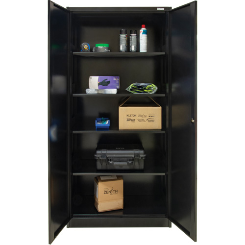 Hi-Boy Storage Cabinet, Steel, 4 Shelves, 72" H x 36" W x 18" D, Black Air Extreme Inc.