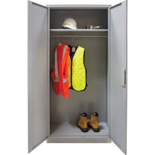Wardrobe Storage Cabinet, Steel, 36" W x 18" D x 72" H, Grey Air Extreme Inc.