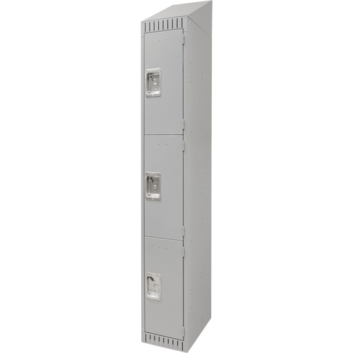 Lockers, 3 -tier, 12" x 18" x 82", Steel, Grey, Knocked Down Air Extreme Inc.