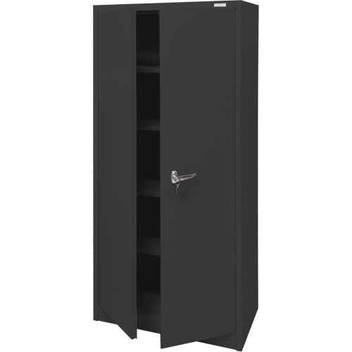 Storage Cabinet, Steel, 4 Shelves, 66" H x 30" W x 15" D, Black Air Extreme Inc.