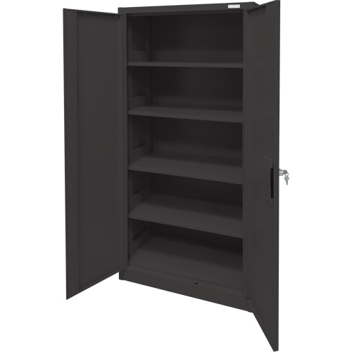 Armoire d'entreposage, Acier, 4 Tablettes, 78" h x 36" la x 24" P, Noir Air Extreme Inc.