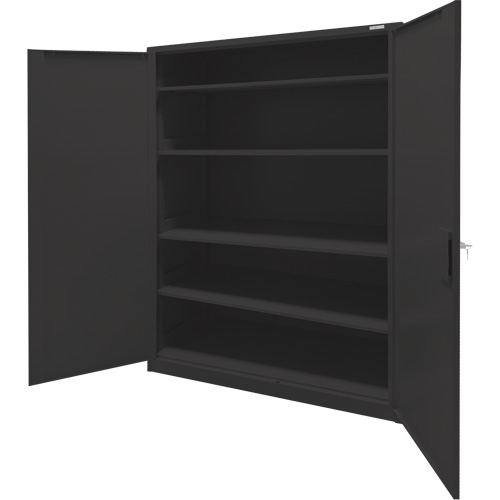 Armoire d'entreposage, Acier, 4 Tablettes, 78" h x 48" la x 24" P, Noir Air Extreme Inc.