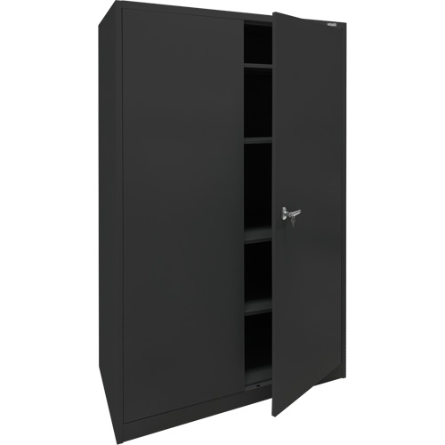 Armoire d'entreposage, Acier, 4 Tablettes, 78" h x 48" la x 24" P, Noir Air Extreme Inc.