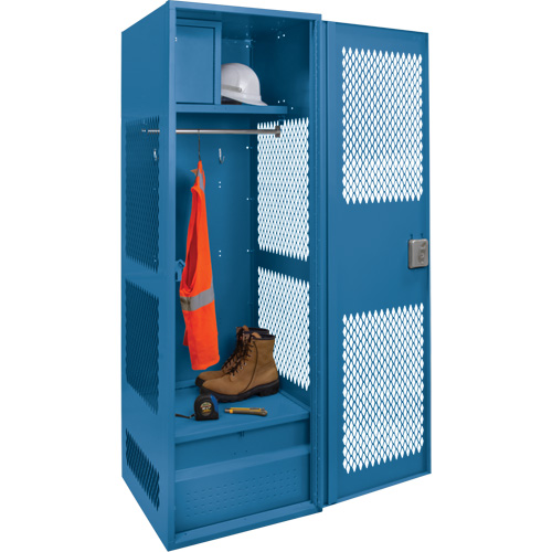 Casier pour &eacute;quipement avec porte, Acier, 24" la x 18" p x 72" h, Bleu fonc&eacute; Air Extreme Inc.