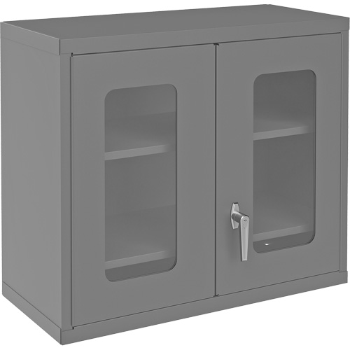 Wall-Mountable Storage Cabinet with Clearview Doors, 26-15/16" H x 29-7/8" W x 13-11/16" D, 2 Shelves, Steel, Grey Air Extreme Inc.