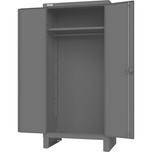 Cabinet with Hanging Bar & Standard Recessed Doors, Steel, 78" H x 36" W x 24" D, Grey Air Extreme Inc.