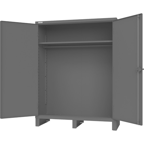 Cabinet with Hanging Bar & Standard Recessed Doors, Steel, 78" H x 60" W x 24" D, Grey Air Extreme Inc.