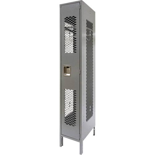 Vented Lockers, 12" x 18" x 78", Steel, Grey, Knocked Down, Perforated Air Extreme Inc.