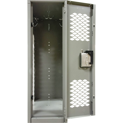 Vented Lockers, 2 -tier, 12" x 18" x 88", Steel, Grey, Knocked Down, Perforated Air Extreme Inc.