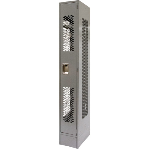 Vented Lockers, 12" x 18" x 78", Steel, Grey, Knocked Down, Perforated Air Extreme Inc.