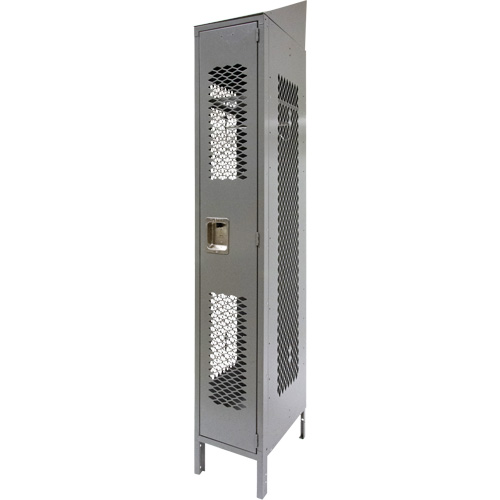 Vented Lockers, 12" x 18" x 88", Steel, Grey, Knocked Down, Perforated Air Extreme Inc.