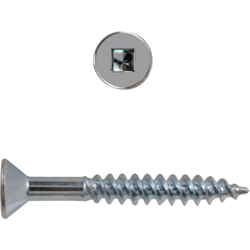 Flat Head Square Drive Wood Screws, #8 x 2-1/2" L, Zinc Plated Air Extreme Inc.