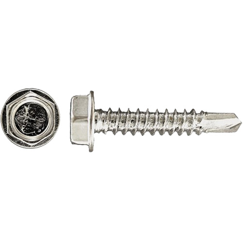 Drill-X Self-Drilling Hex Washer, #14 x 1" L, Zinc Plated Air Extreme Inc.