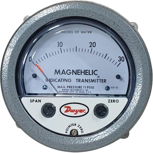 605 Series Magnehelic&reg; Differential Pressure Gauge & Indicating Transmitter, 4" , 0 - 30 in. w.c., Panel Mount, Analogue Air Extreme Inc.