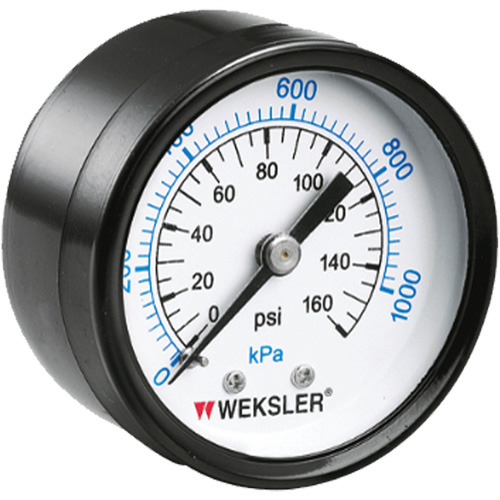 Dry Pressure Gauge, 1-1/2" , 0 - 160 psi, Back Mount, Analogue Air Extreme Inc.