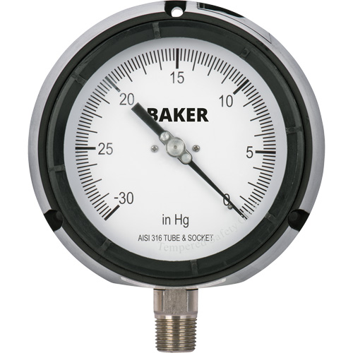Pressure Gauge, 4-1/2" , 30" 0 Hg Vac., Bottom Mount, Liquid Filled Analogue Air Extreme Inc.