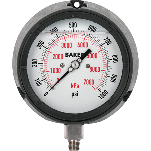 LF Series Pressure Gauge, 4-1/2" , 0-1000 psi, Bottom Mount, Analogue Air Extreme Inc.