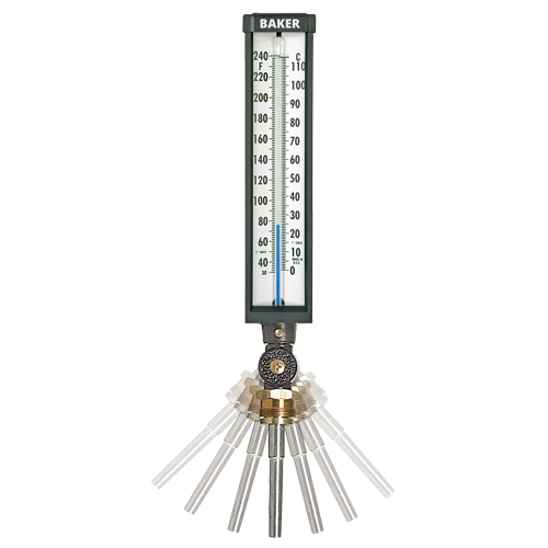 Variable Angle Industrial Thermometers, Contact, Analogue, 0-120°F (-17-49°C) Air Extreme Inc.