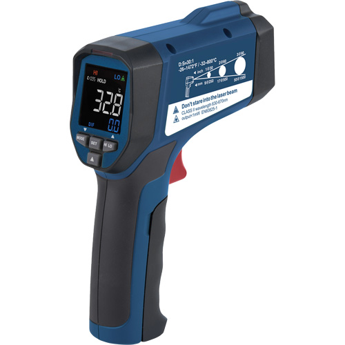 Thermom&egrave;tre &agrave; infrarouge professionnel, -26 - 1472° F ( -32 - 800° C ), 30:1, &eacute;missivit&eacute; Ajustable Air Extreme Inc.