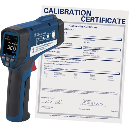 Professional Infrared Thermometer with Calibration Certificate, -26 - 1472° F ( -32 - 800° C ), 30:1, Adjustable Emmissivity Air Extreme Inc.
