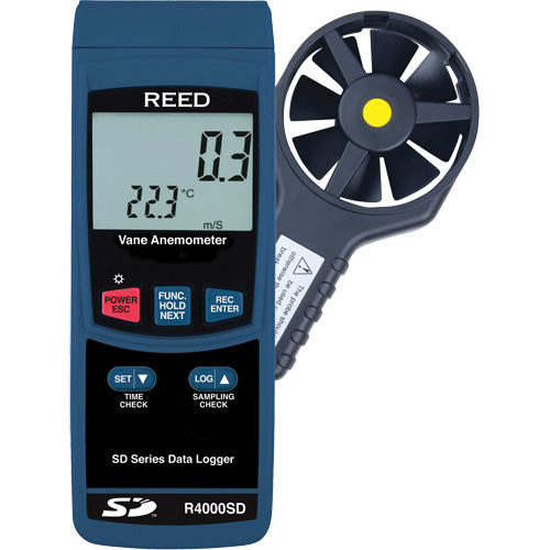 Thermo-Anemometer, Data Logging, 0.4 to 30.0 m/sec Air Velocity Range Air Extreme Inc.