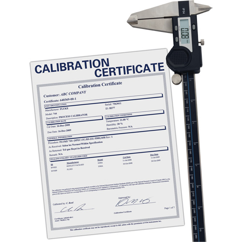 Pied &agrave; coulisse num&eacute;rique avec certificat de traçabilit&eacute;, R&eacute;solution de 0,0005" (0,01 mm), 0" - 12" (0 mm - 300 mm) gamme de mesure Air Extreme Inc.